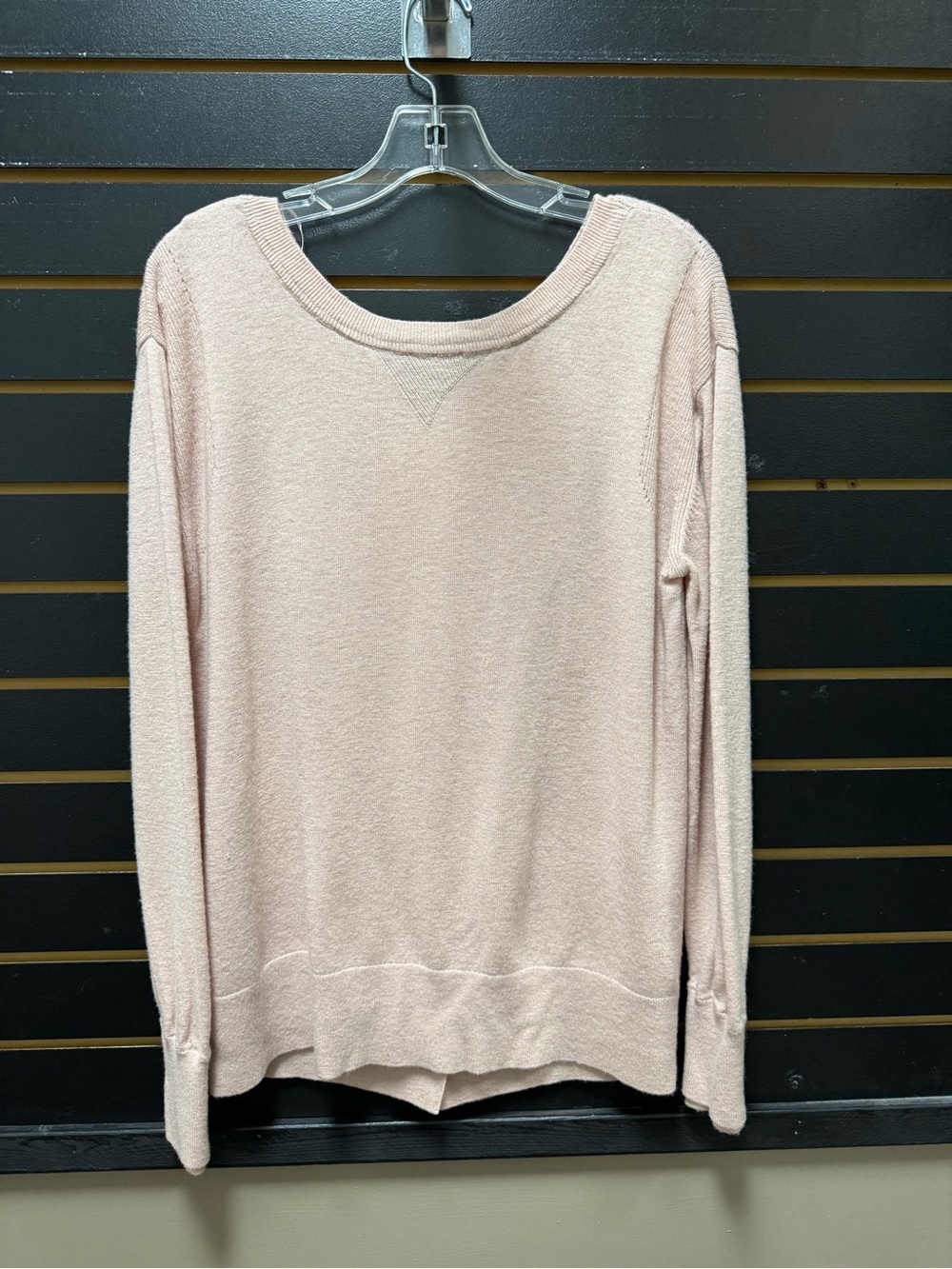 Lululemon Yogi Pink Knit Sweater Open Back Thumbholes Women’s Medium